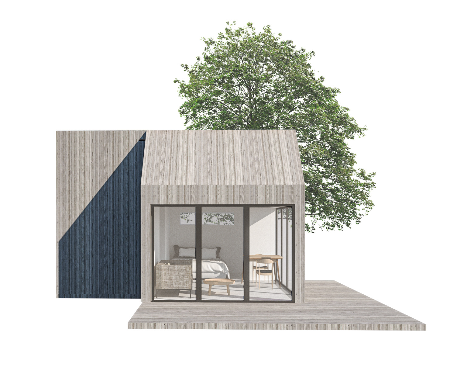 Attefallshus in Stockholm, floor plan of the 30 sqm house