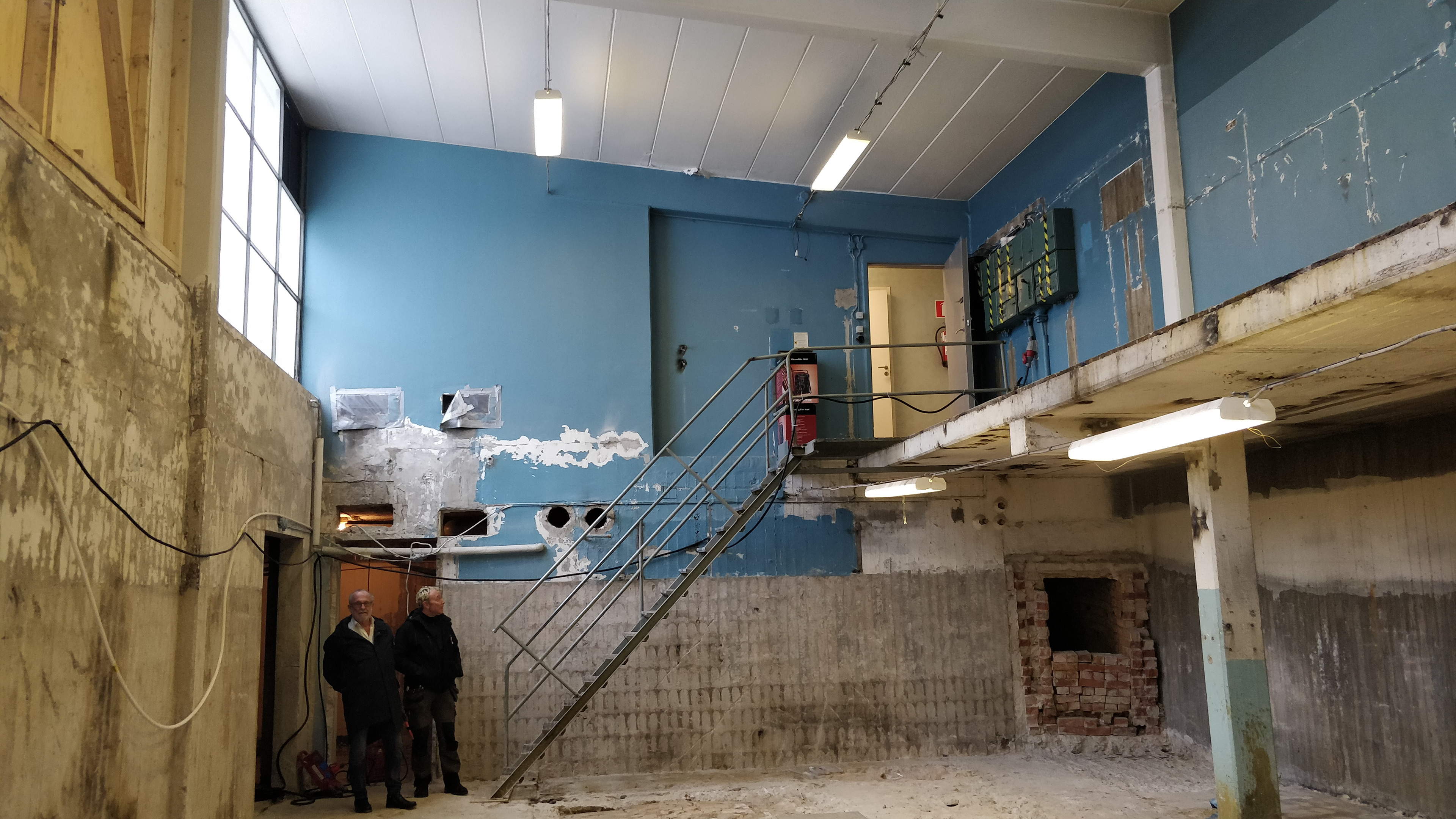 Interior of the former industrial building in Danderyd before renovation