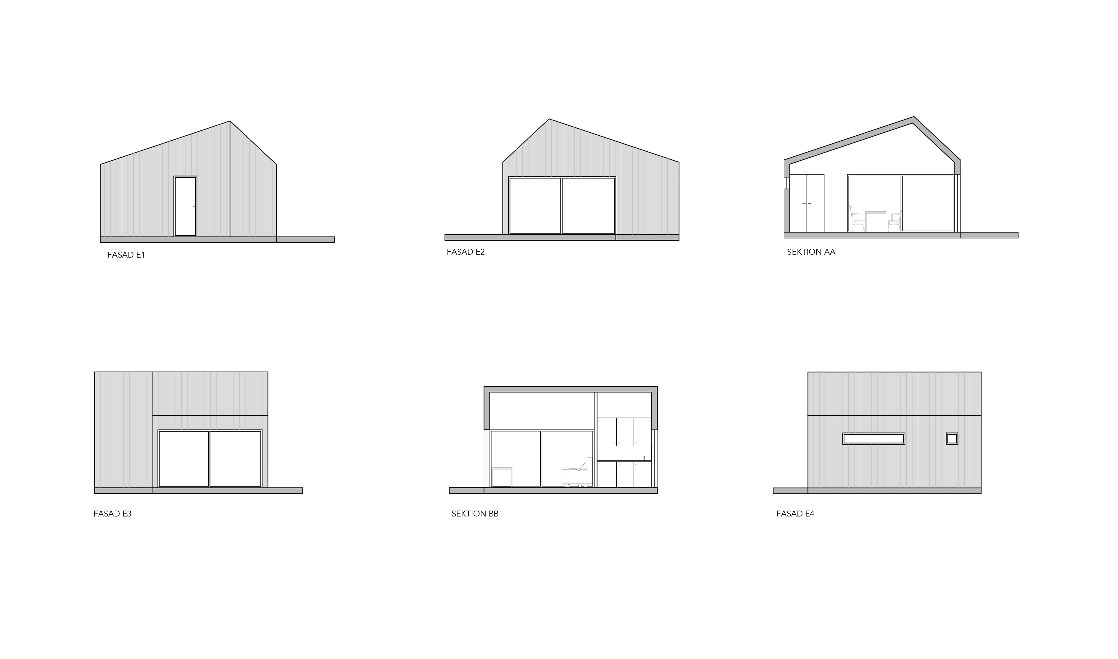 Attefallshus in Stockholm, exterior and interior visualisations