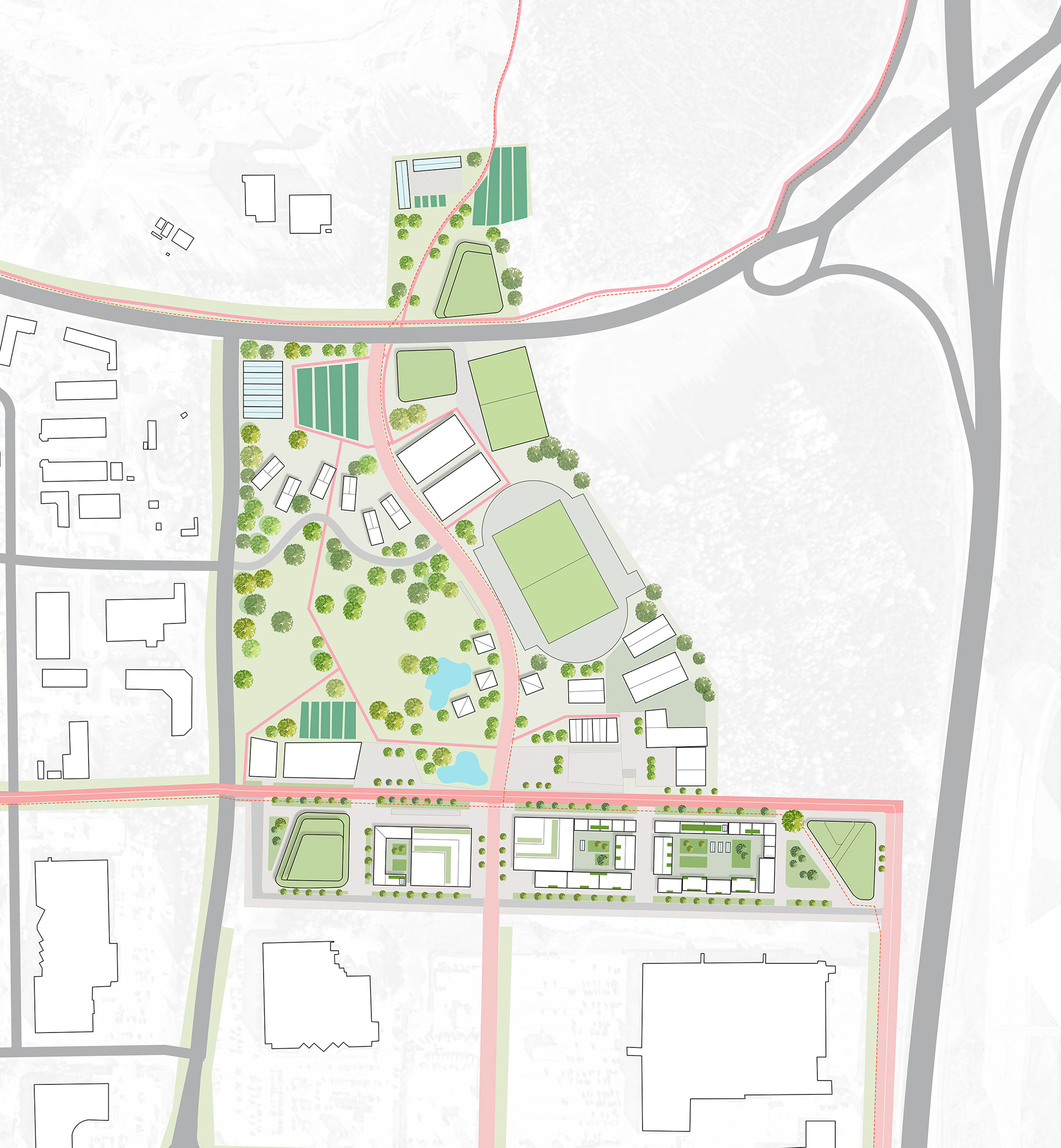 Arninge urban planning proposal for the sustainable transformation of an industrial area
